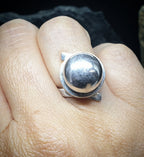 Vintage Modernist Silver Ring - Harold Nielsen? Art Deco - uk size K (Us size 5.5) - 6.5g