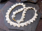 Vintage Mother of Pearl Heart Bead Necklace - 28g