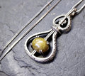 Rare Vintage Sterling Silver MIRACLE Connemara Marble NECKLACE - 6.7g