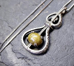 Rare Vintage Sterling Silver MIRACLE Connemara Marble NECKLACE - 6.7g