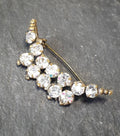 Antique Edwardian Crescent Moon BROOCH - Paste Stones - 2.7g
